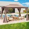 Outdoor 10x13 FT Soft Top Gazebo Tent with Double Roof, Mesh Curtains, Heavy Duty Metal Frame, Easy Install Patio Shelter for Garden and Events